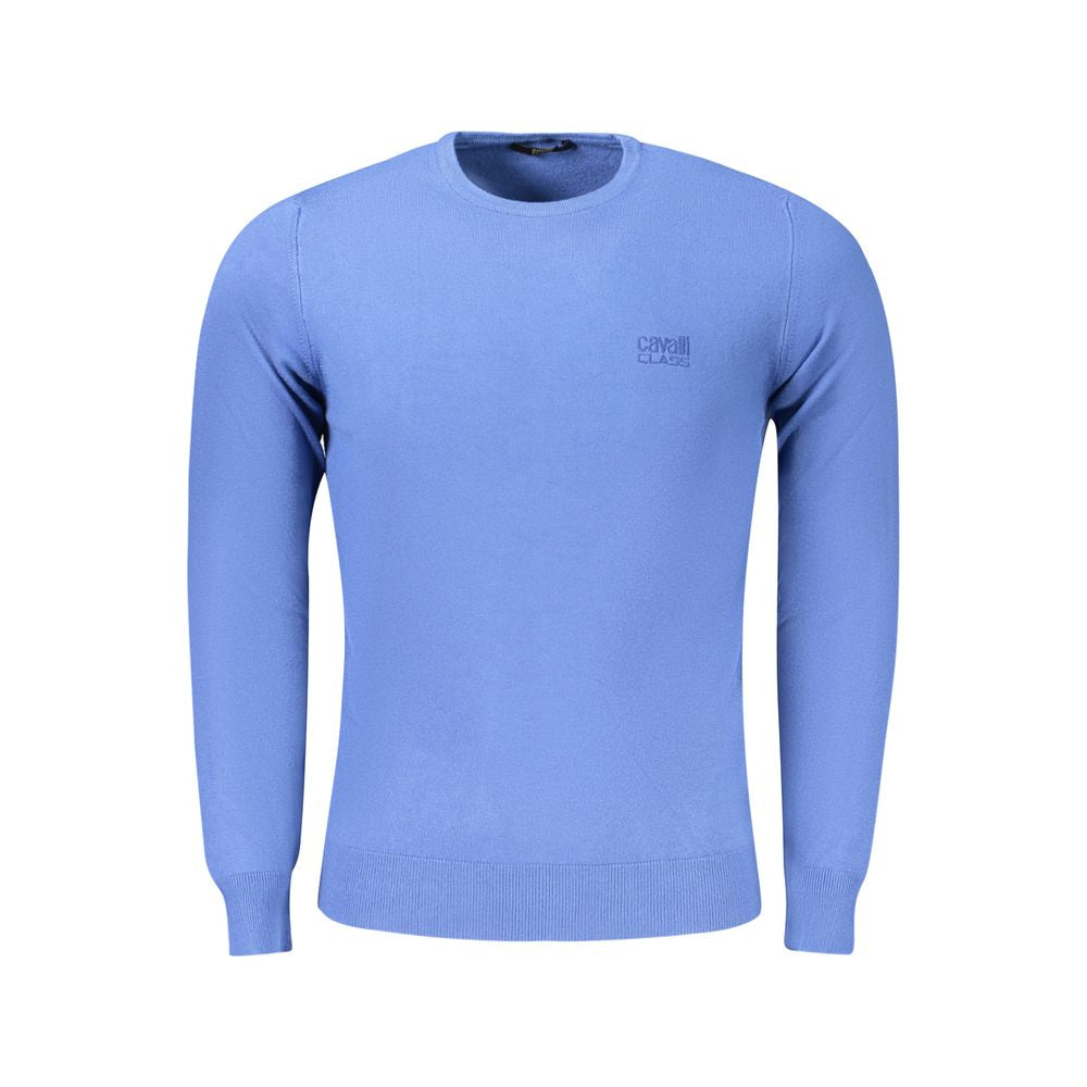 Cavalli klasse blå viskose sweater til mænd