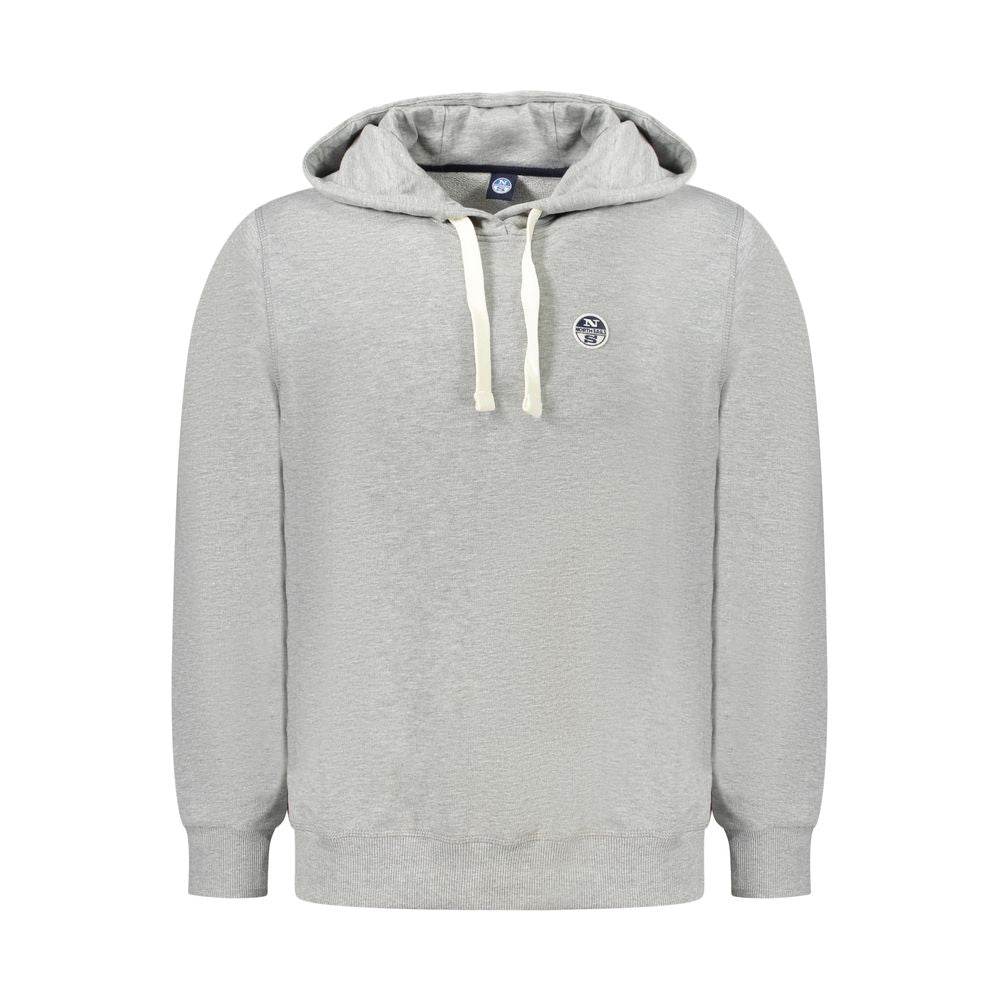 North Sails Gray Cotton Mens Sweater Hoodie - Hilstor