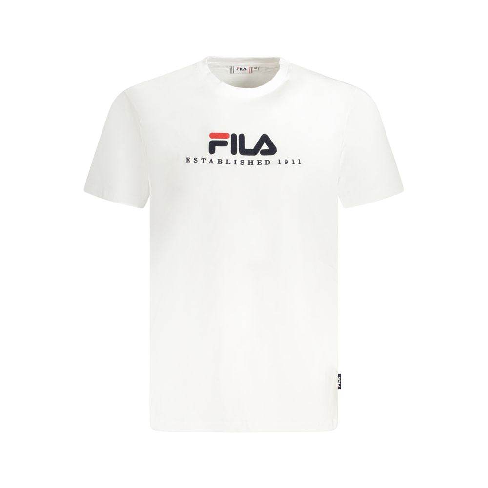 Fila White Cotton Unisex T-Shirt - Hilstor