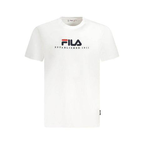 Fila White Cotton Unisex T-Shirt - Hilstor