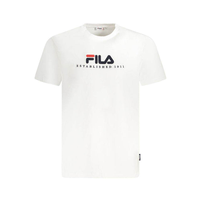 Fila White Cotton Unisex T-Shirt - Hilstor
