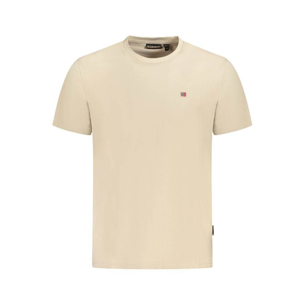 Napapijri Beige Cotton Men T-Shirt - Hilstor