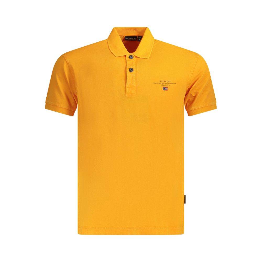 Napapijri Orange Cotton Men Polo Shirt - Hilstor