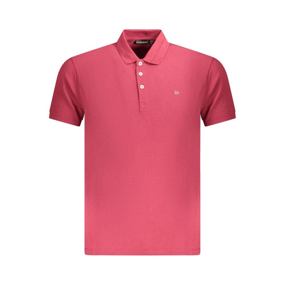 Napapijri Red Cotton Men Polo Shirt - Hilstor