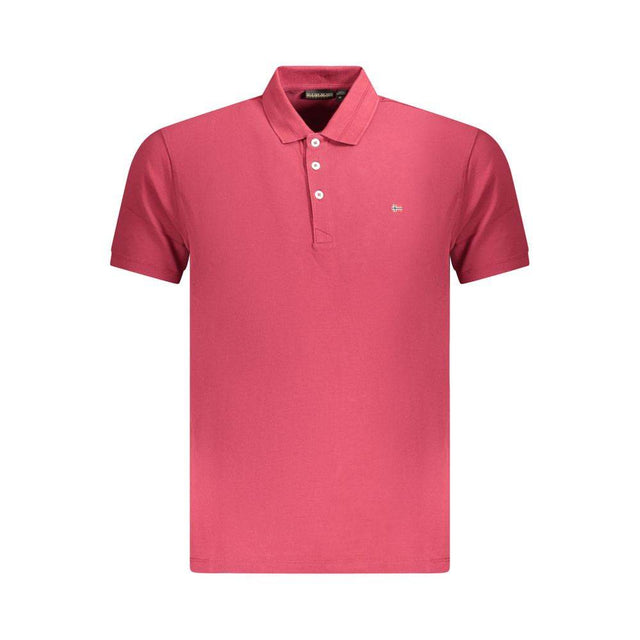 Napapijri Red Cotton Men Polo Shirt - Hilstor