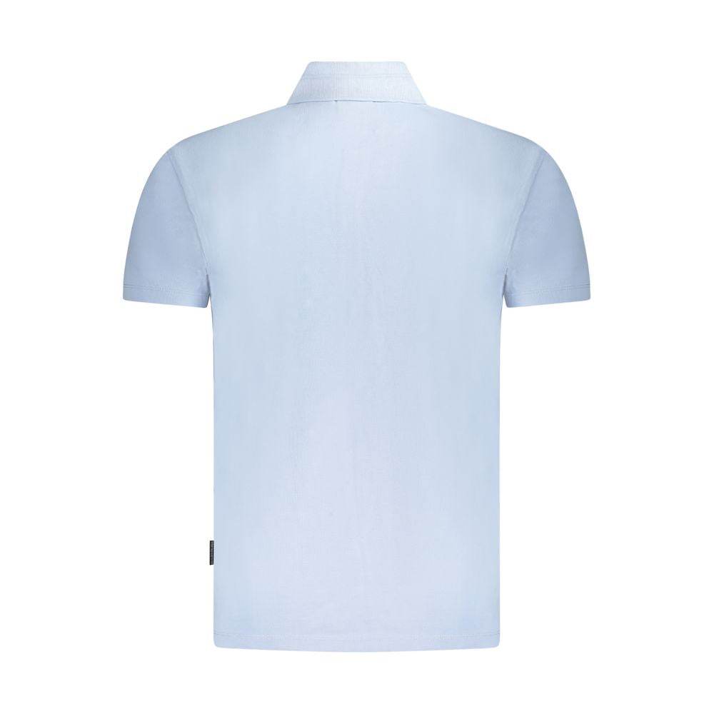 Napapijri Light Blue Cotton Men Polo Shirt - Hilstor