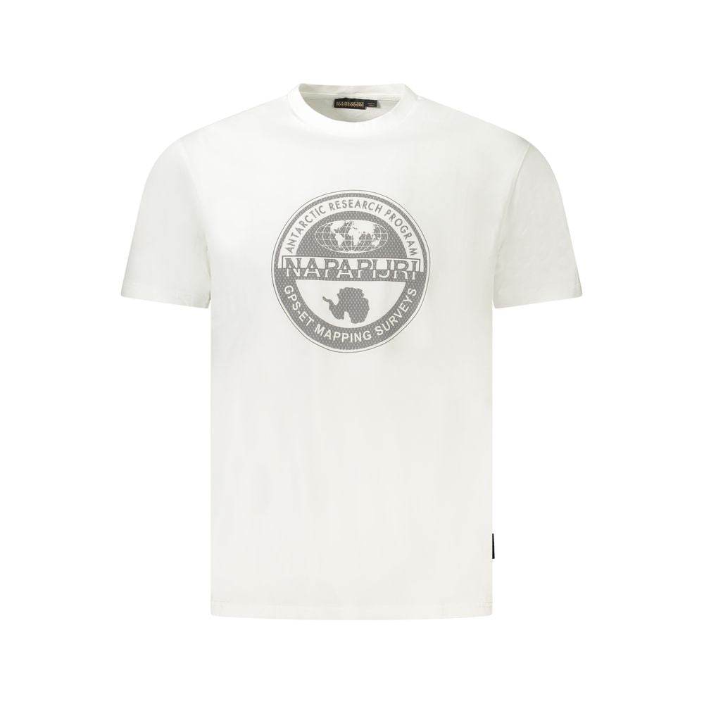 Napapijri White Cotton Men T-Shirt - Hilstor