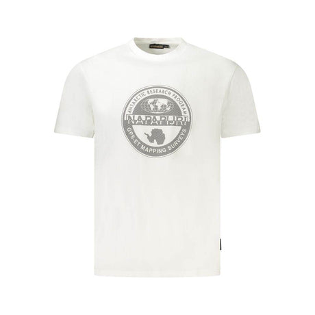 Napapijri White Cotton Men T-Shirt - Hilstor