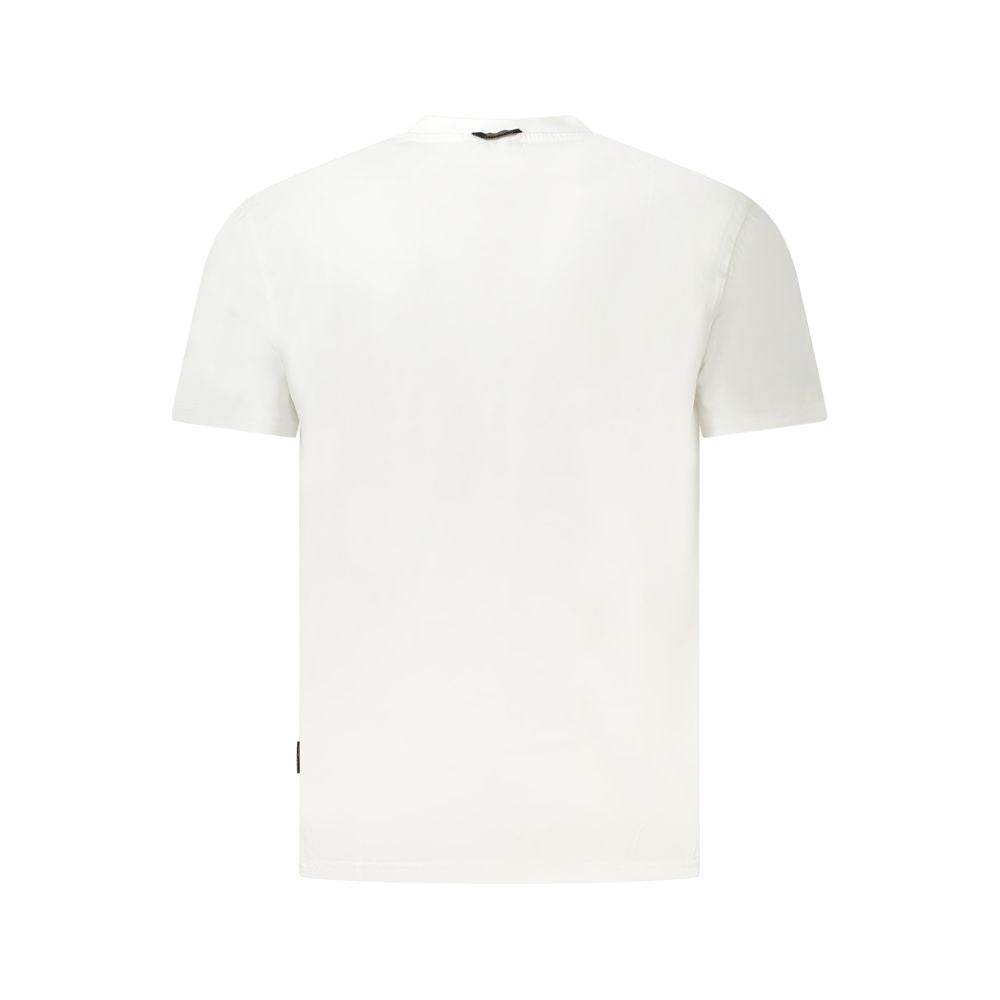 Napapijri White Cotton Men T-Shirt - Hilstor