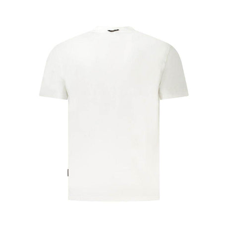 Napapijri White Cotton Men T-Shirt - Hilstor