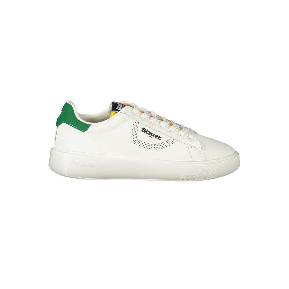 Blauer White Leather Men Sneaker - Hilstor