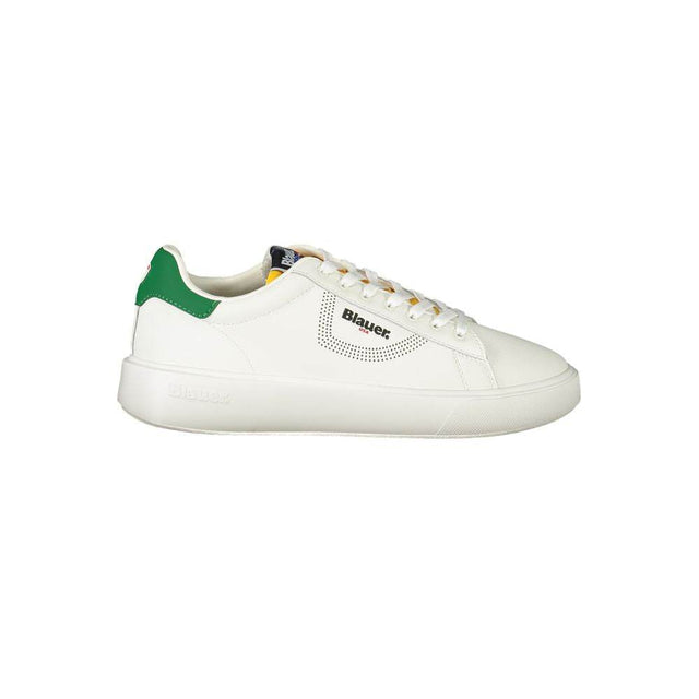 Blauer White Leather Men Sneaker - Hilstor