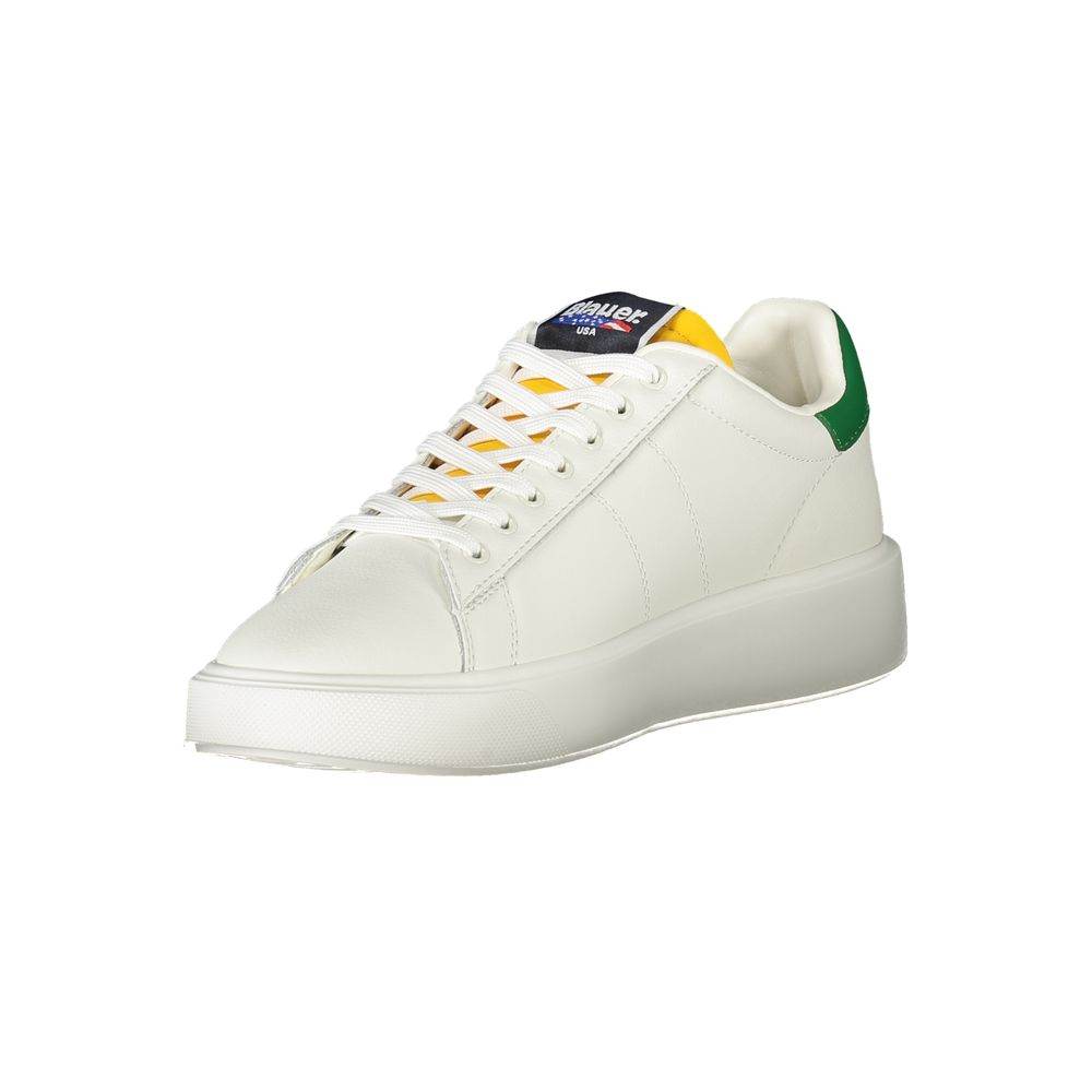 Blauer White Leather Men Sneaker - Hilstor