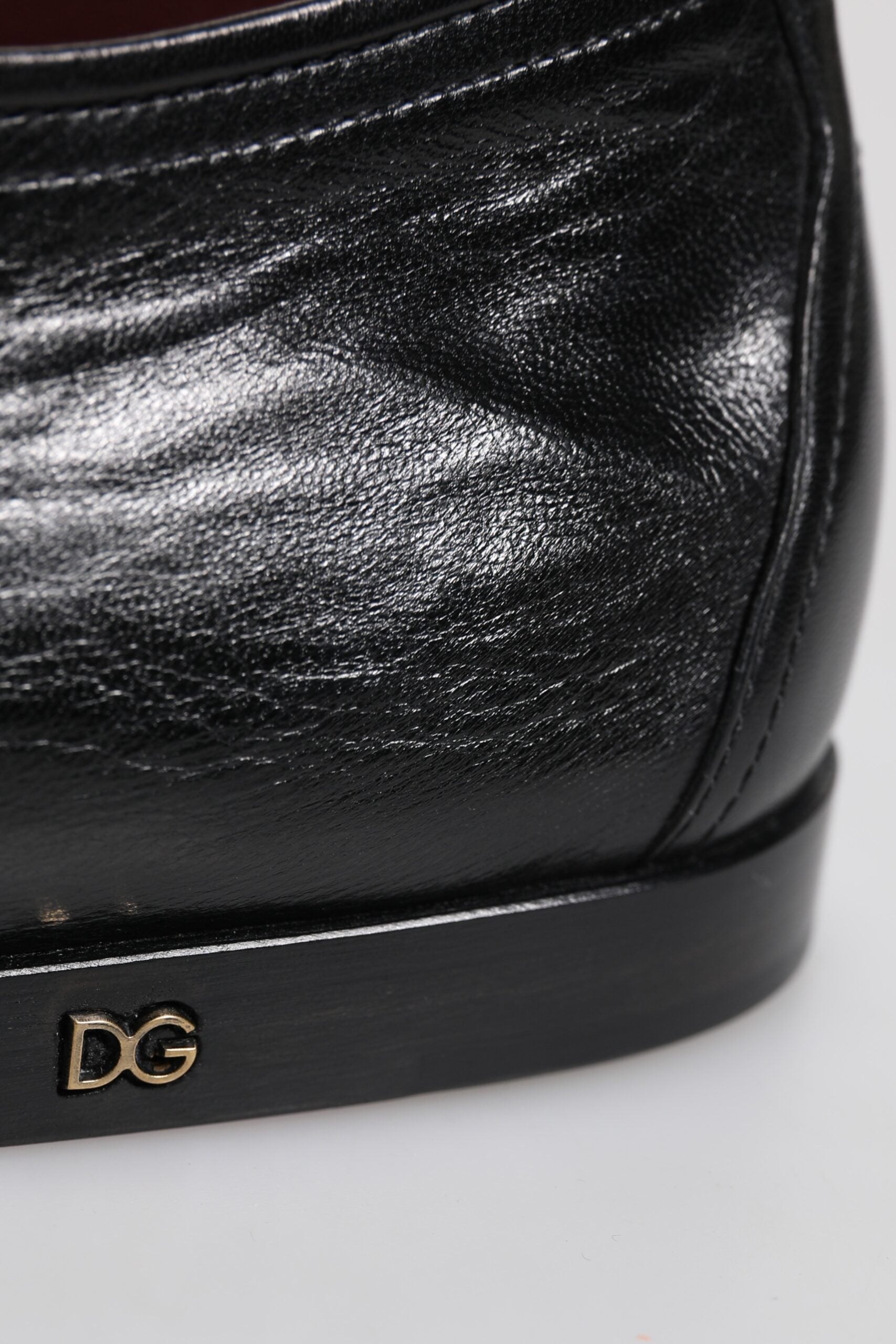 Dolce &amp; Gabbana Sorte Læder Derby Dress Sko Med Snøre