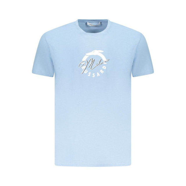 Trussardi Light Blue Cotton Men T-Shirt - Hilstor