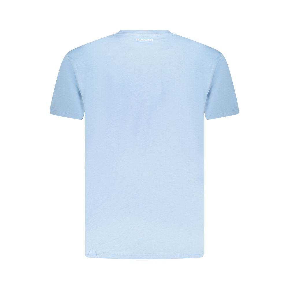 Trussardi Light Blue Cotton Men T-Shirt - Hilstor