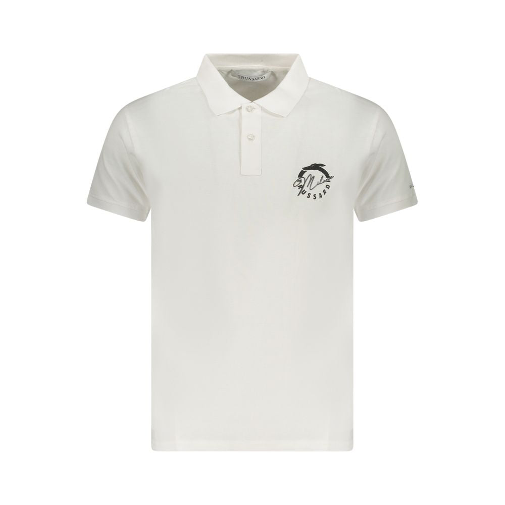 Trussardi hvid bomuld poloshirt til mænd