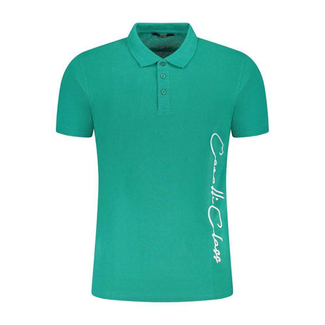 Cavalli Class Green Cotton Men Polo Shirt - Hilstor