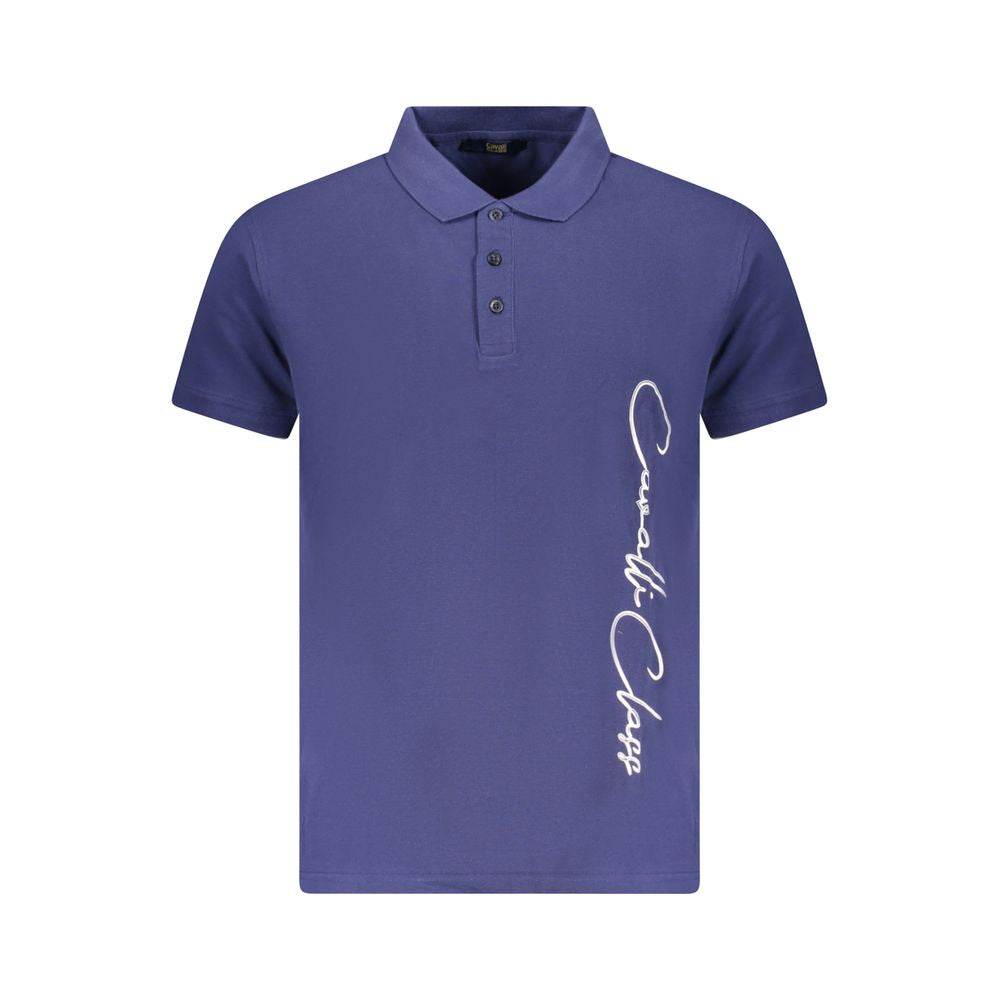 Cavalli Class Blue Cotton Men Polo Shirt - Hilstor