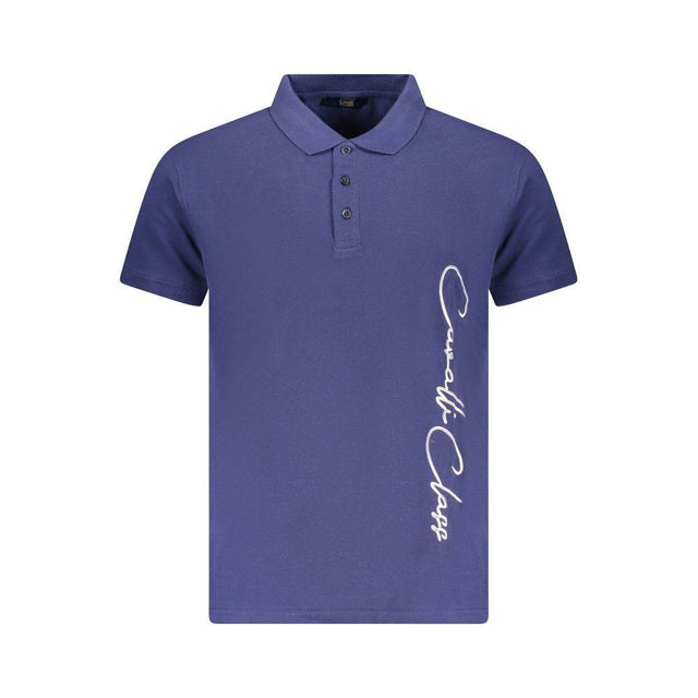 Cavalli Class Blue Cotton Men Polo Shirt - Hilstor