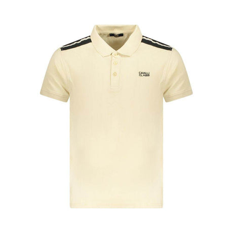 Cavalli Class Beige Cotton Men Polo Shirt - Hilstor