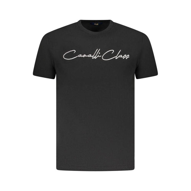 Cavalli Class Black Cotton Men T-Shirt - Hilstor