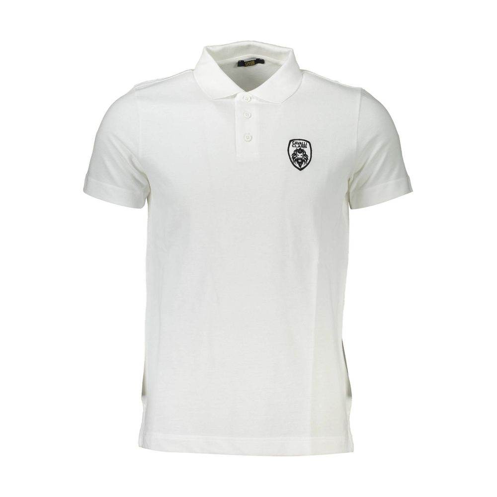 Cavalli Class White Cotton Men Polo Shirt - Hilstor