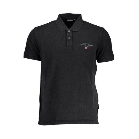 Napapijri Black Cotton Men Polo Shirt - Hilstor