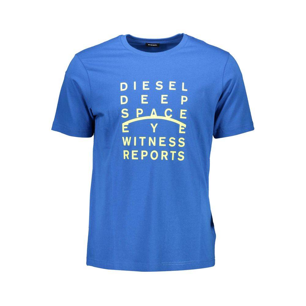 Diesel Blue Cotton Men T-Shirt - Hilstor