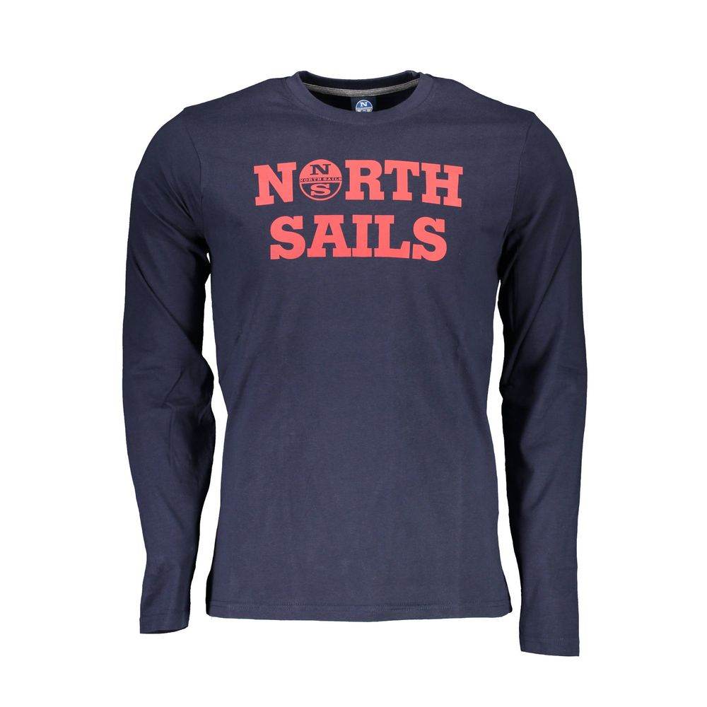 North Sails Blue Cotton Men T-Shirt - Hilstor