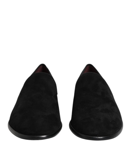 Dolce &amp; Gabbana Sorte Ruskinds Slip On Loafers Formelle Sko