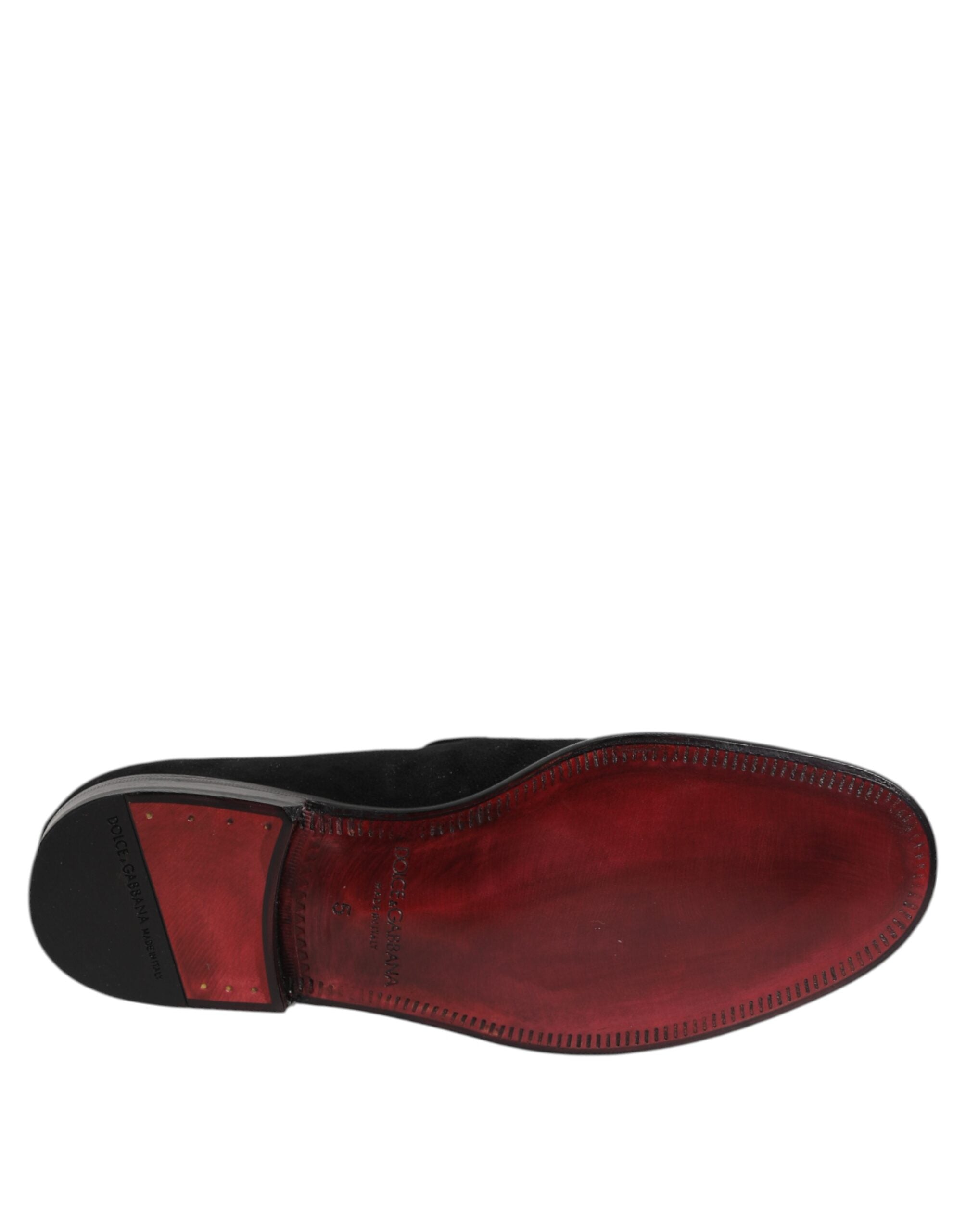 Dolce &amp; Gabbana Sorte Ruskinds Slip On Loafers Formelle Sko