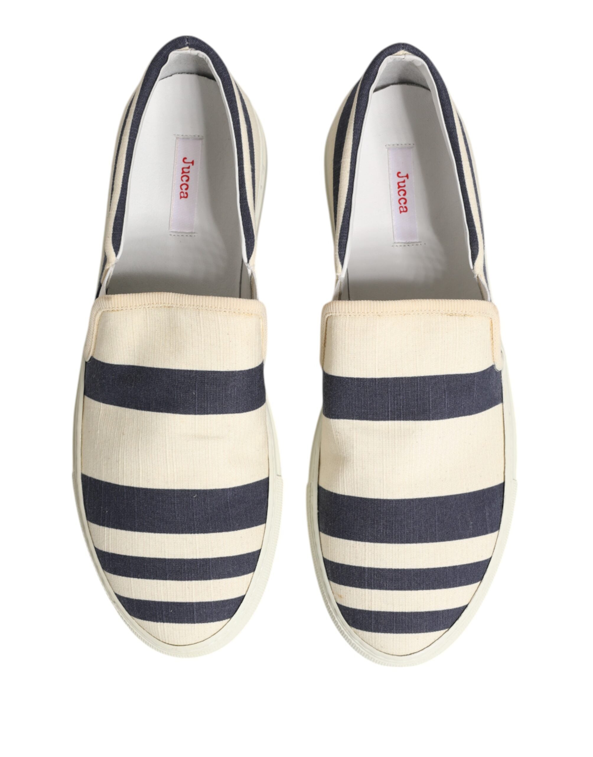 Jucca Blue White Striped Canvas Men Low Top Casual Shoes