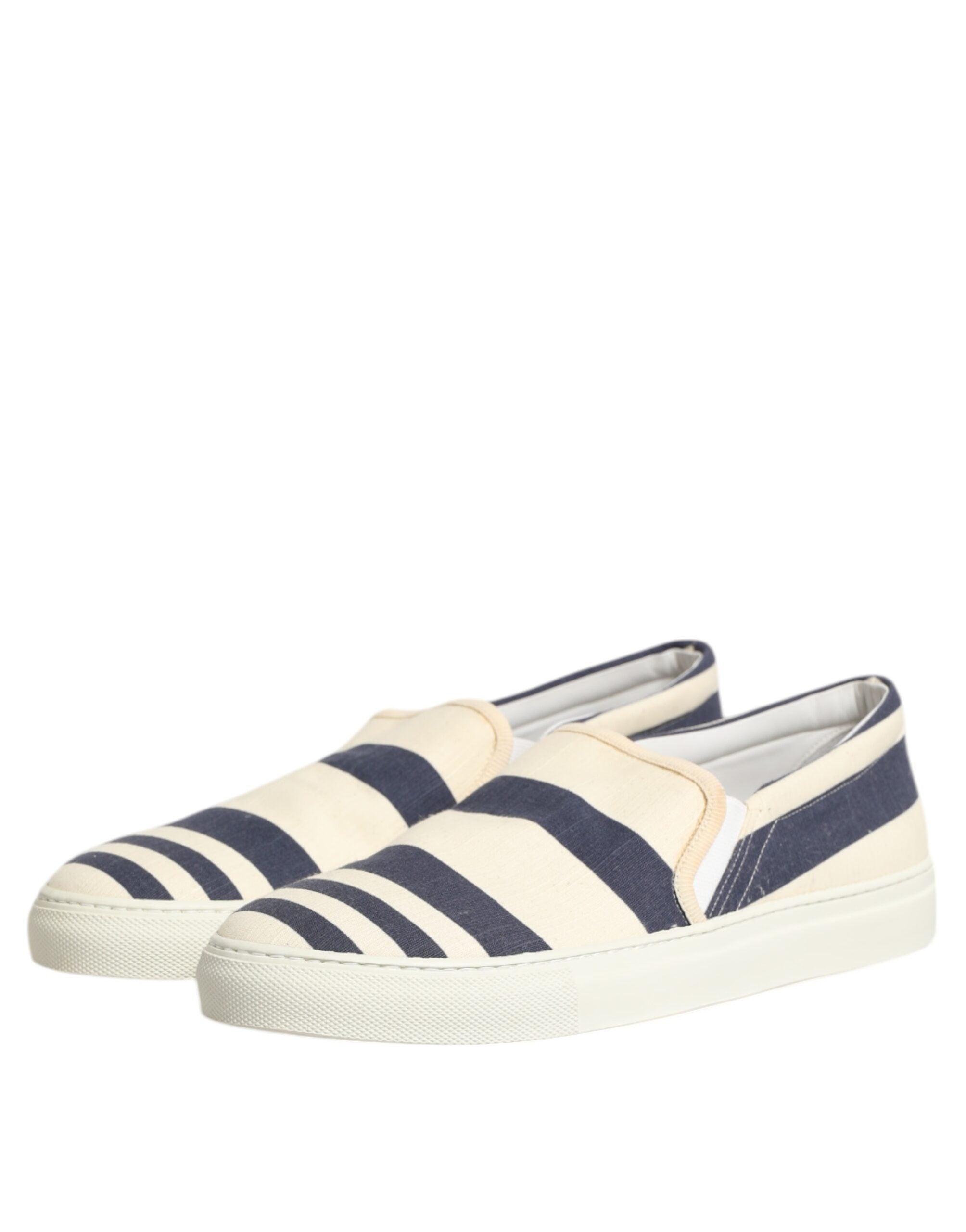 Jucca Blue White Striped Canvas Men Low Top Casual Shoes