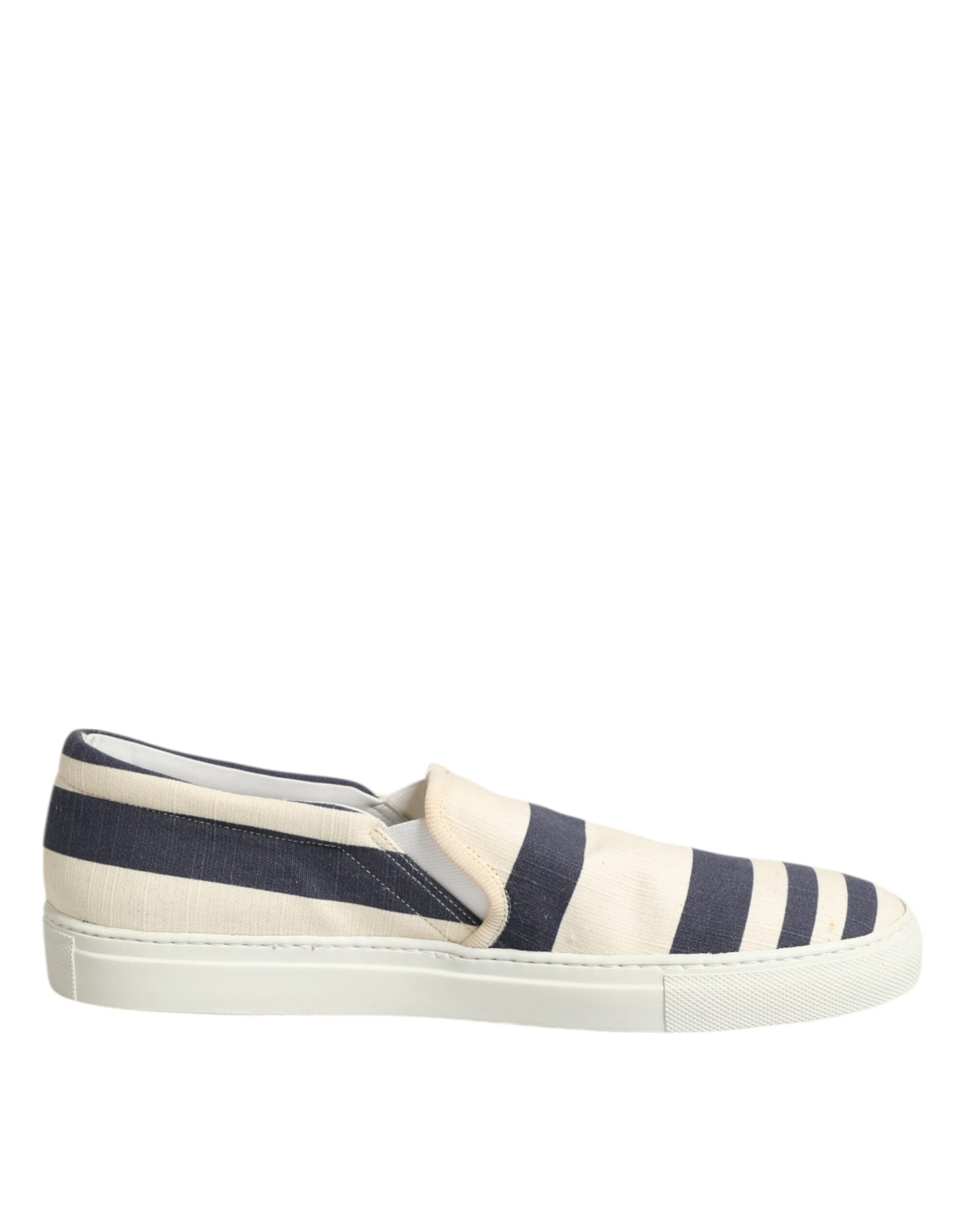 Jucca Blue White Striped Canvas Men Low Top Casual Shoes