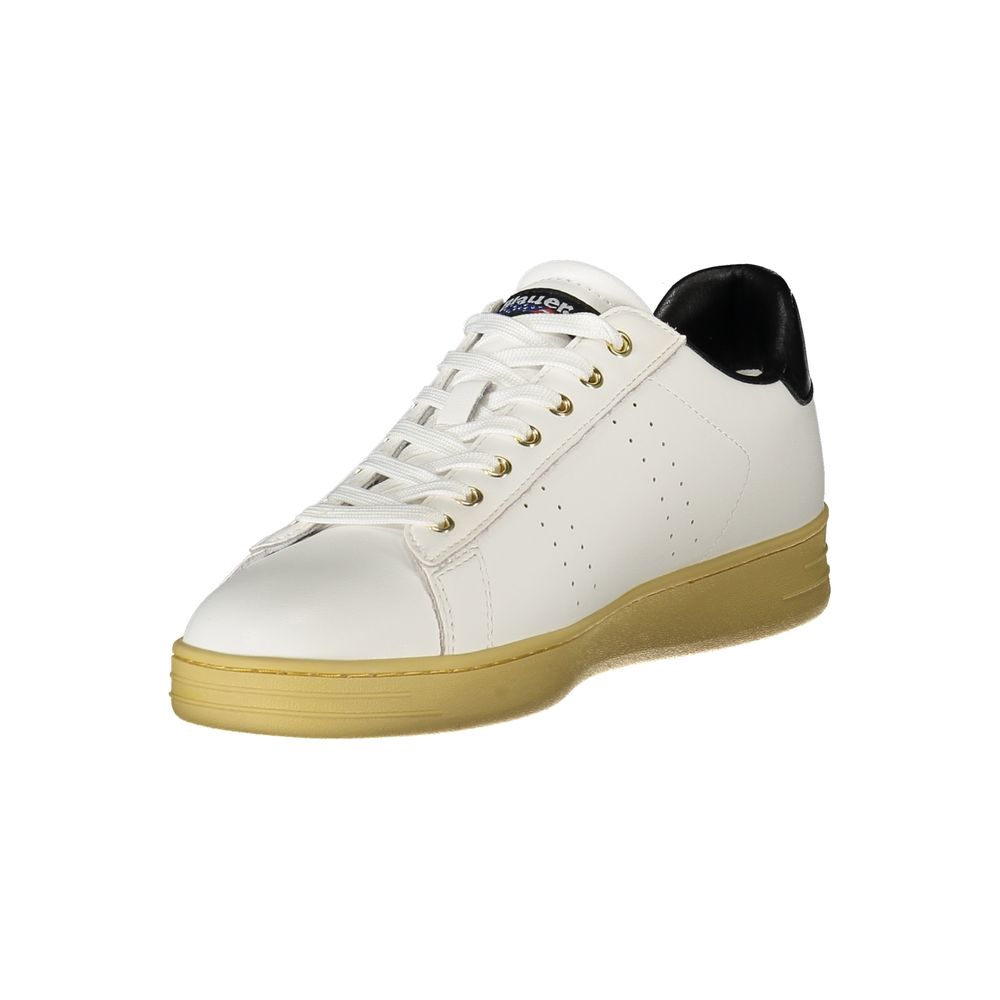 Blauer Hvid Læder Sneaker til mænd