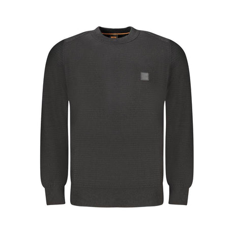 Hugo Boss Black Cotton Men Sweater - Hilstor
