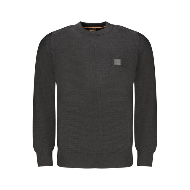 Hugo Boss Black Cotton Men Sweater - Hilstor