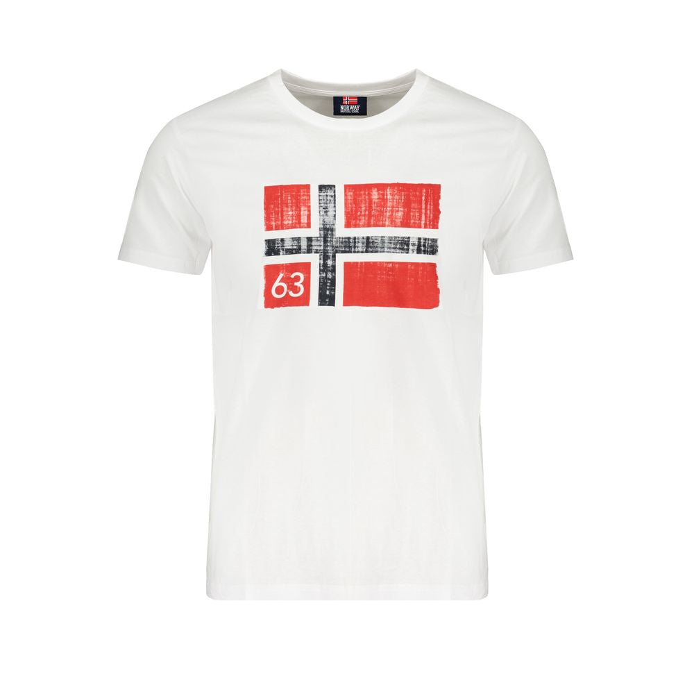 Norge 1963 hvid bomuld T-shirt