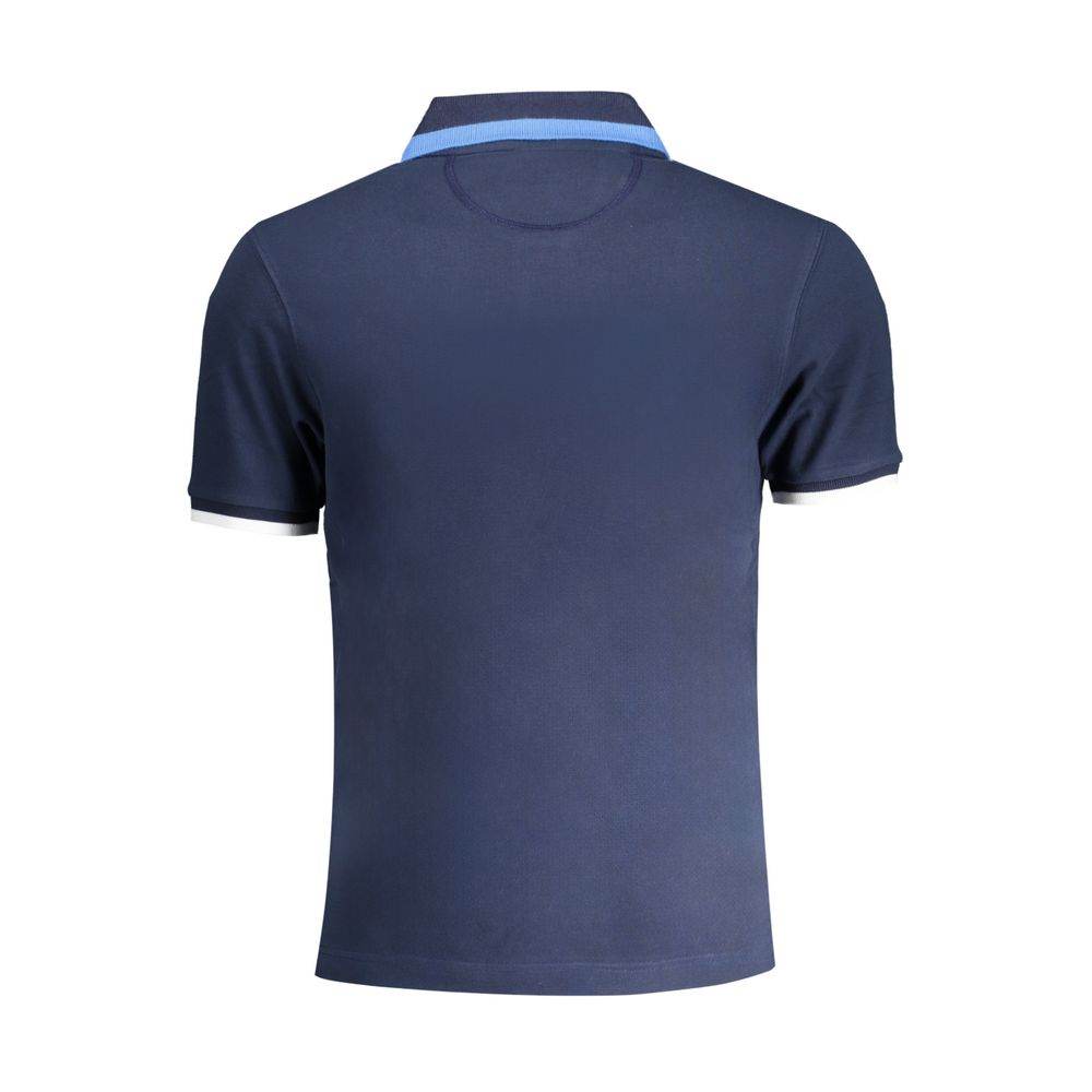 La Martina Blue Cotton Polo Shirt - Hilstor