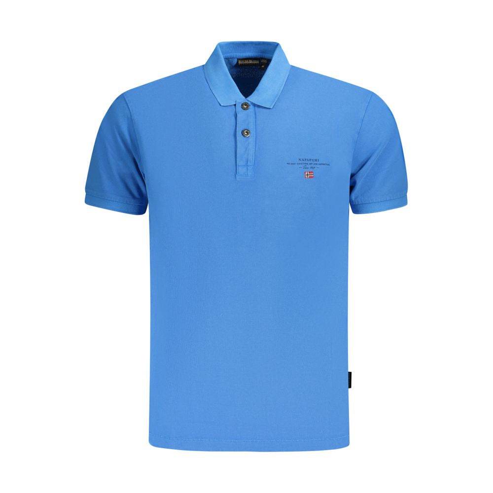 Napapijri Blue Cotton Men Polo Shirt - Hilstor
