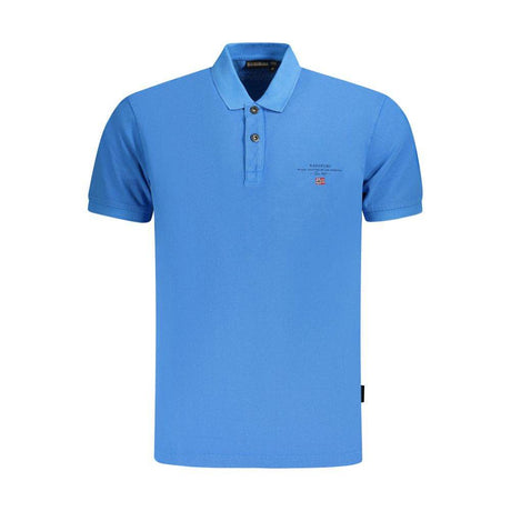 Napapijri Blue Cotton Men Polo Shirt - Hilstor