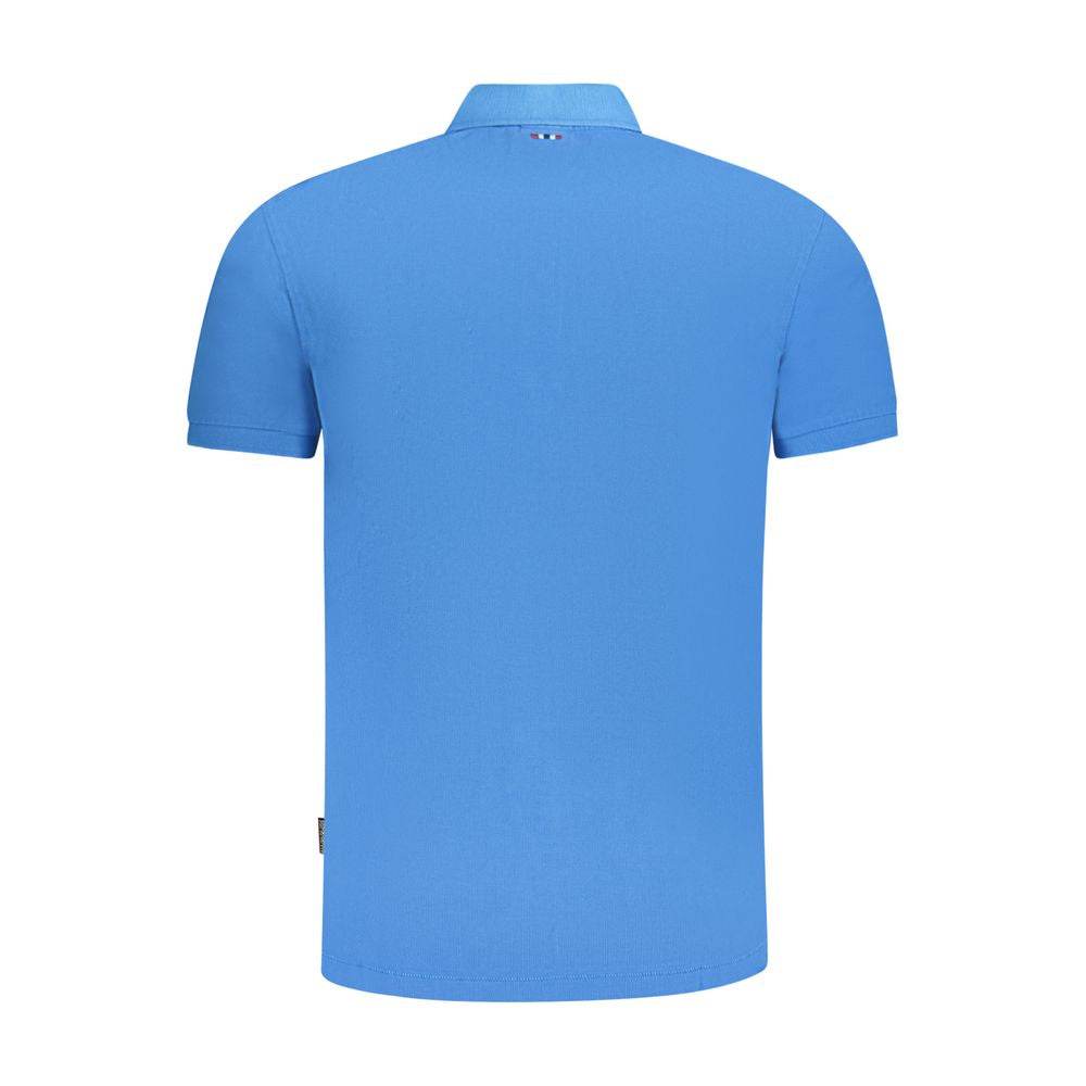 Napapijri Blue Cotton Men Polo Shirt - Hilstor