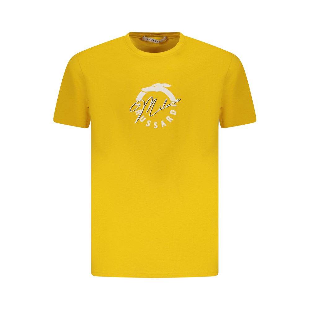 Trussardi Yellow Cotton Men T-Shirt - Hilstor