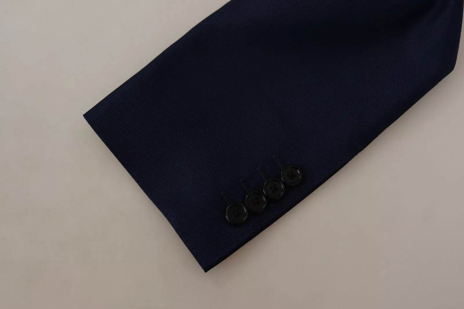 Dolce & Gabbana Blue MARTINI Wool Slim Fit Coat Blazer - Hilstor