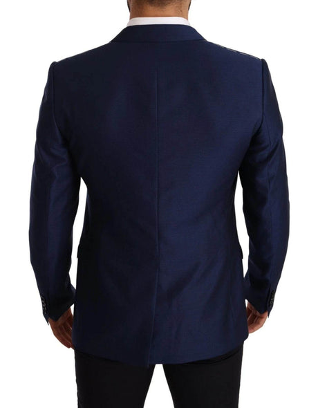 Dolce & Gabbana Blue MARTINI Wool Slim Fit Coat Blazer - Hilstor