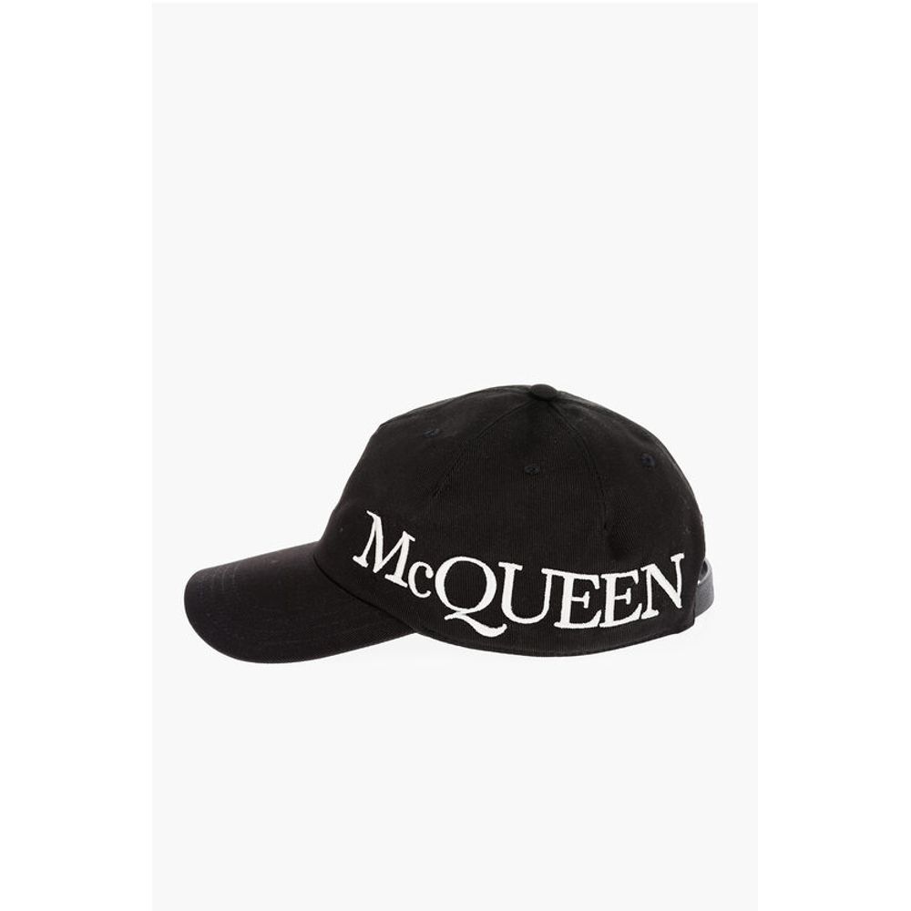 Alexander McQueen Solid Color Cap with Embroidered Logo
