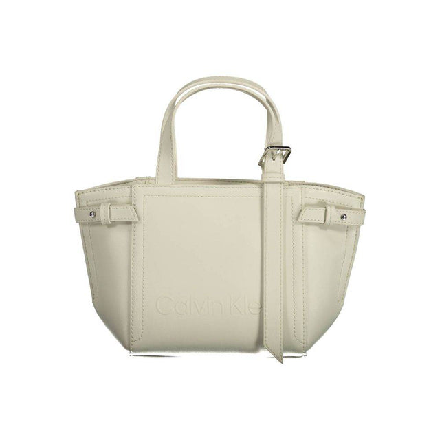 Calvin Klein White Polyester Handbag - Hilstor