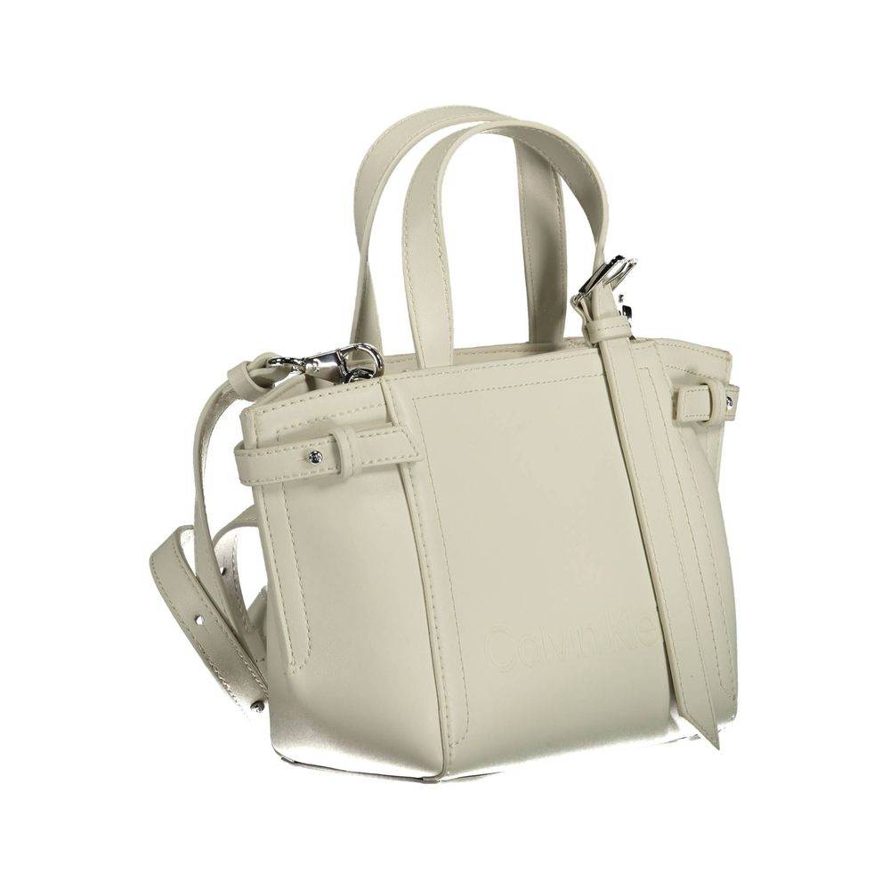 Calvin Klein White Polyester Handbag - Hilstor