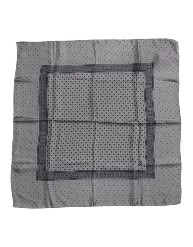 Dolce & Gabbana Gray Polka Dot Silk Square Men Foulard Scarf - Hilstor